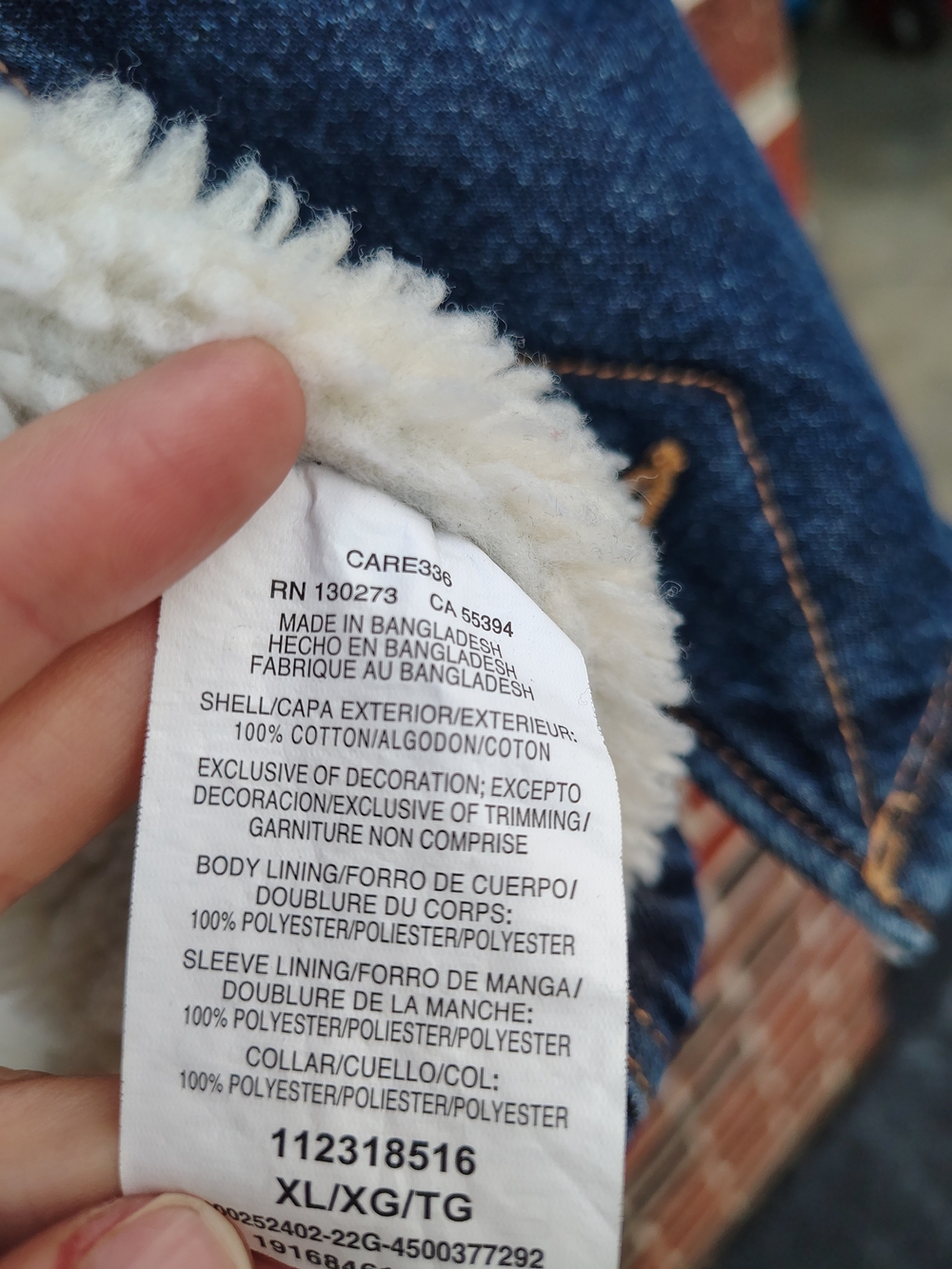 Wrangler Men's Blue Denim Sherpa Jacket XL - Picture 5 of 7